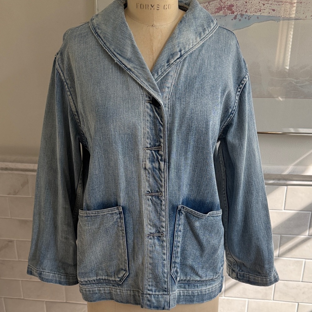 THE GREAT. Light Blue Jean Jacket size 1